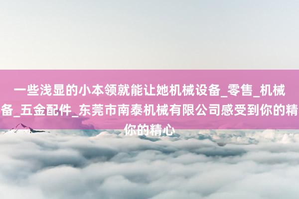 一些浅显的小本领就能让她机械设备_零售_机械设备_五金配件_东莞市南泰机械有限公司感受到你的精心